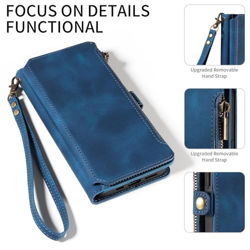 OLOBBIRD Capa de telefone com carteira com zíper de couro Para Samsung Galaxy S23 S22 / Ultra/Plus/F