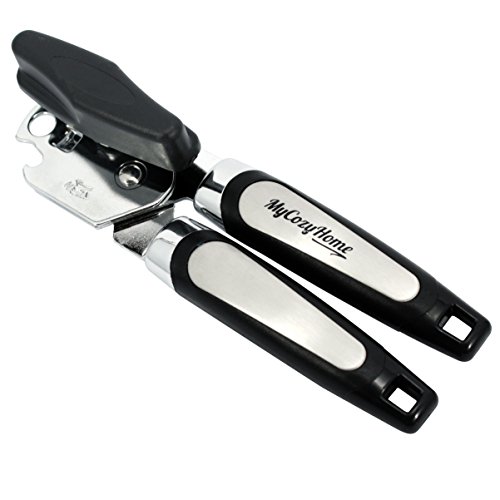 Can Opener - Premium Quality - Built in Bottle Opener - Heavy Duty Stainless Steel Blades, Easy Turn Knob and Ergonomic Handles