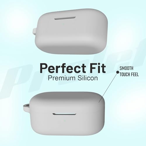 Image of CERLINK Earphone Case Cover Compatible for OnePlus Nord Buds 2r, Soft Silicone Skin Case Cover Shock-Absorbing Protective Case with Keychain - Pack of 1 (Grey)