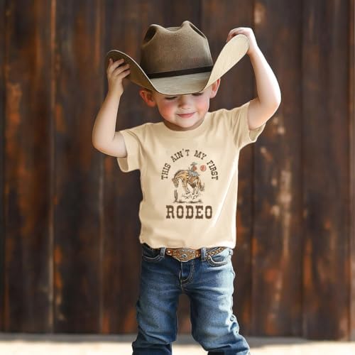 Toddler Girl Boy 2nd Birthday T-Shirt This Ain't My First Rodeo Its My Second Short Sleeve Birthday Tees3