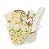 Nopikku Puppy Welcome Home Gift Basket – New Puppy Starter Kit with Toys, Slow Feeder Bowl, Bandana, First Year Milestone Card & Promise Card, Puppy Gift Set for New Dog Owners