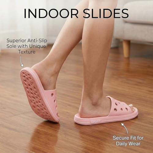 Image of FINLEEO Shower Sandals with Drainage Holes - Quick Drying Bathroom & Gym Slippers for Men and Women