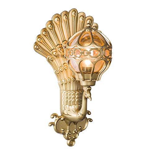 MLMHLMR Golden Peacock Vintage Style Wall Lamp Villa Garden Outdoor Waterproof Wall Lamp wall lamp