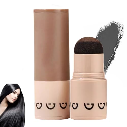 Retoca Raíces,Hair Powder Stick,Retoque de Raíz para Cabello Fino,Cubre Rápidamente la Línea del Cabello,Polvo para Rayitas Resistente Agua y Sudor,Fácil Aplicar,Rápidamente Restaura el Volumen,Negro