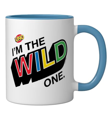 Taza de Cerámica UNO Azul y Blanco 11 oz miniatura 2