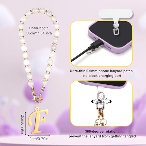 1 Set Beaded Phone Wrist Strap, Initial Phone Charms Detachable Letter B - Photo 84 sur 176