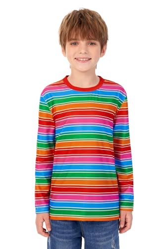 Unisex Kids Halloween Long Sleeve Striped T Shirt 3-12 Years2
