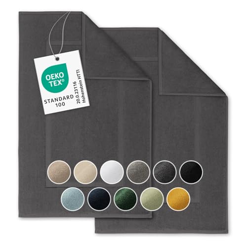 Blumtal 2er Set Premium Frottier Badematte - Badeteppich Oeko-TEX® Zertifiziert, waschbarer...