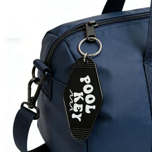 Image of Pool Key Keychain Plastic Vintage Motel Keychain Key Tag Pool Accessories for Women Men