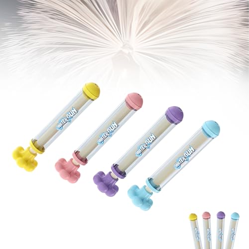 4 Pcs Firework Water Gun - Romantic Firework Style Water Squirters Fun Pull-Out Waterguns Fireworks Water Spray Toy for Concerts Water Festivals Pool Party Family Gatherings Garden (Small)