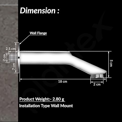 Image of Plantex Bath Tub Spout with Wall Flange /Single Lever Spout /High Flow Tap for Bathroom /Kitchen - (Chrome)