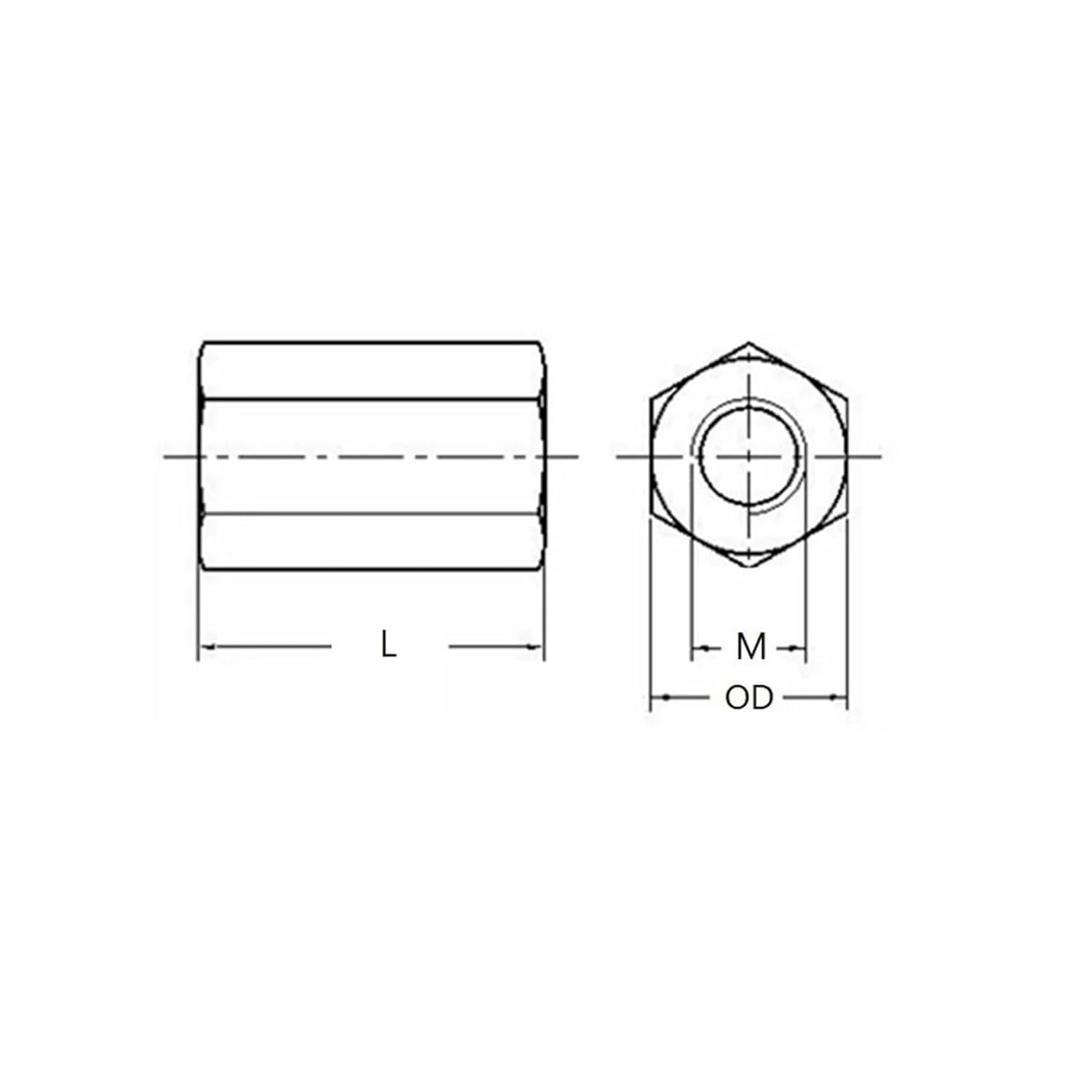 Brass Hollow Column Double Pass Hex Standoff Board Pillar Hexagon M4 M5 M6 M7 M8 M9 Thread Motherboard Spacer Nut(M4xOD 6mm-(20Pcs),Length 5mm)