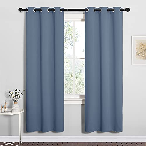 Image of NICETOWN Blackout Curtains for Bedroom, Home Decoration Thermal Insulated Noise Reducing Curtains & Drapes for Boys Room, Privacy Panels (Stone Blue, 34 inch Wide by 72 inch Long)