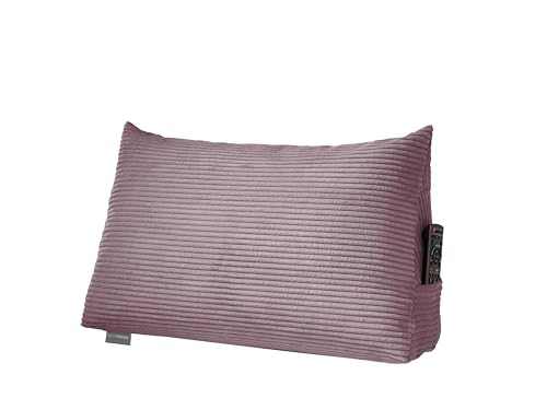 Traumnacht Cozy Cojín para la Espalda, cojín de Lectura, 70 x 40 cm, Color Rosa, Funda extraíble y Lavable de Pana acogedora, práctico Compartimento Lateral, Certificado Öko-Tex, producido según el