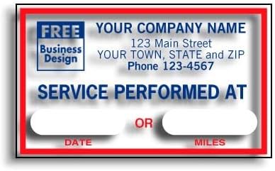1690F Service Performed At Static Cling Windshield Labels 2 1/2 x 1 1/2" QTY 250