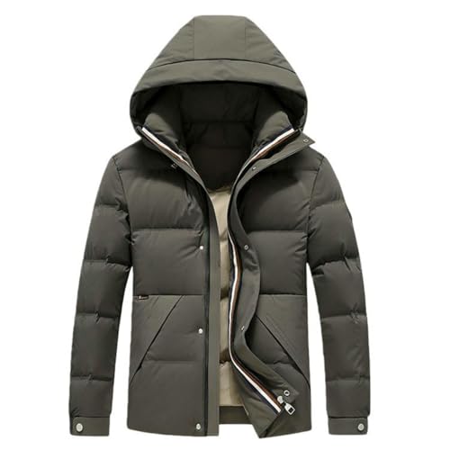Chaqueta de plumón para hombre de invierno con capucha gruesa abrigo casual