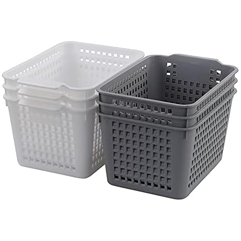 Rinboat Deep Plastic Storage Basket, 6 Packs Cover
