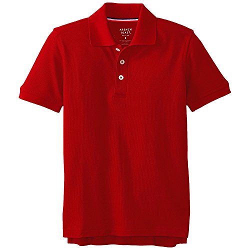 Image of French Toast Boys Short Sleeve Pique Polo Shirt (Standard & Husky), Black, 10