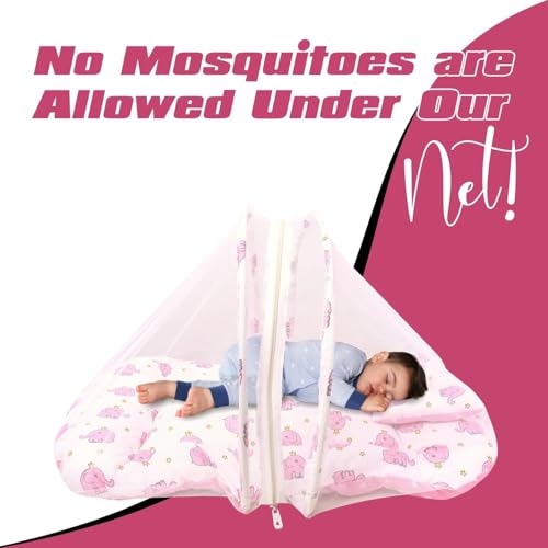 Image of Mommers Infants Mosquito Net Breathable Netting for Safe Sleep and Insect Protection I Pink