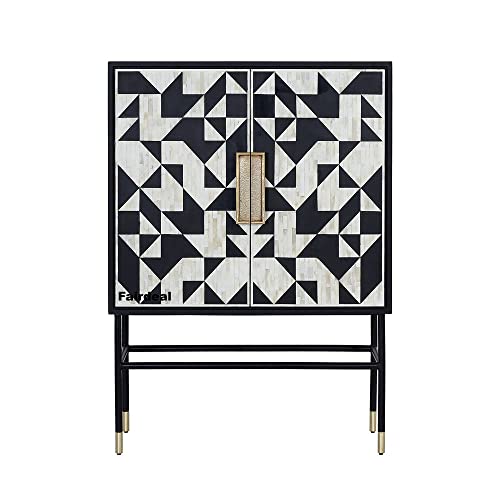 Bone Inlay Bar Cabinet With Stand | Handcrafted Liquor Cabinet | Antique Beer Cart | Handmade Bone Inlay Furniture For Home Decor - Fairdeal Handicrafts #TOP27