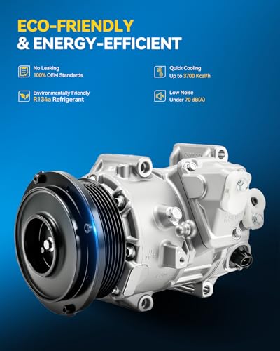 Image of PHILTOP 204120 Air Conditioner AC Compressor with Clutch for Toyota Venza 2009, 2010-2015 2.7L,Highlander 2009-2013 2.7L