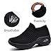 STQ Women's Slip On Walking Shoes Lightweight Mesh Casual Running Jogging Sneakers with Air Cushion Sole All Black, 8 M US