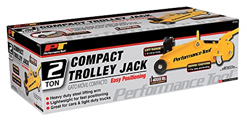 Performance Tool W1606 2 Ton (4,000 Lbs.) Capacity Compact Trolley Jack #TOP4