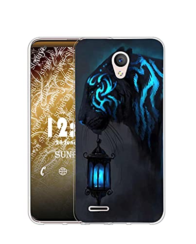 Sunrive Cover compatibile con Huawei Ascend G610, Custodia Case in molle Trasparente silicone Morbida Flessibile Antigraffio protettiva back custodie(Q Tiger 4)