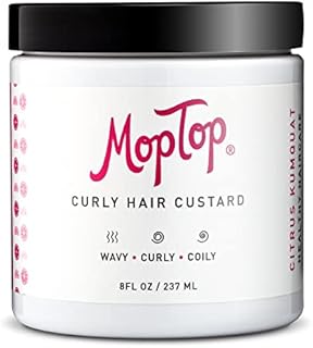 MopTop Curly Hair Custard Gel for Fine, Thick, Wavy, Curly & Kinky-Coily Natural hair, Anti Frizz Curl Moisturizer, Definer & Lightweight Curl Activator w/ Aloe, great for Dry Hair, 8oz.