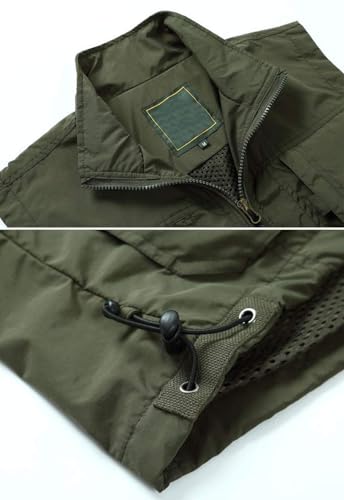 Flygo Mens Casual Lightweight Multi-Pockets Outdoor Work Fishing Travel Photo Vest3