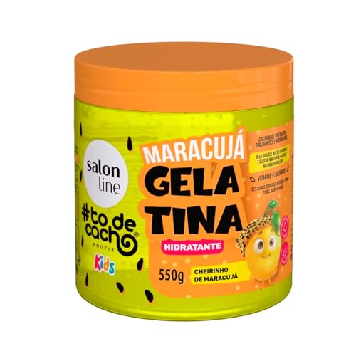 Salon Line, Gelatina Capilar Hidratante, Maracujá, #todecacho Kids, Vegana - Para Cabelos Ondulados, Cacheados e Crespos, Salon Line, 550g