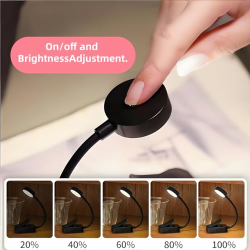 Image of 4 Pack Book Light for Reading in Bed，3 Color Temperature Reading Light，Adjustable Brightness，Clip on to Book for Reading at Night