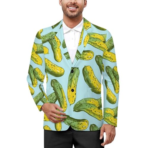 Pickles Men's Classic Fit Suit Two Button Novelty Printed Casual Stylish Blazer