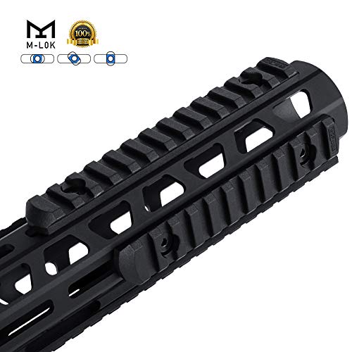 Aecktech M-Lok Polymer Picatinny Rail Sections, 5-Slot 7-Slot 9-Slot 11-Slot 13-Slot Lightweight Rail Section for M-LOK Compatible Systems with 10 T-Nuts 10 Screws|1 Pcs Wrench. 5 Pieces (Black)