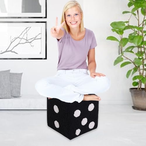 Repose-pieds dé en coton doux lavable, le petit tabouret carré élégant et compact