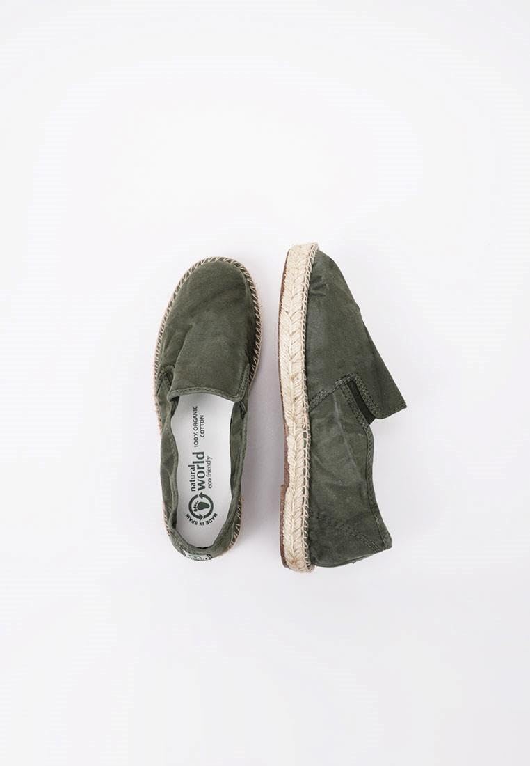 Natural World Espadrillas Vegan Uomo Verdi Cotone Bio Plantare Estraibile Scarpe vegane 44
