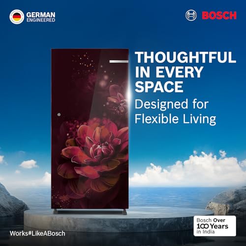 Image of Bosch 187 L,3 star,Smart Inverter, Direct-Cool Single Door Refrigerator|18 Hrs Cooling Retention|Largest Vegetable Box|Extra Beverage Space |2.5x Faster Cooling (2026 Model,Wine flower,CST18W23EI)
