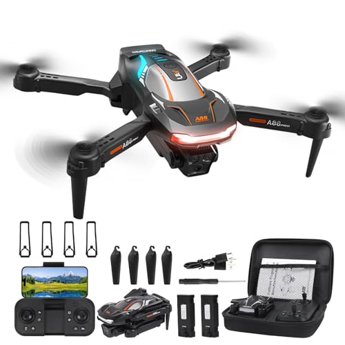 Diealles Shine Drone con Cámara 1080P HD, Drone para Niños y Principiantes, Quadcopter RC con WIFI FPV, 3D Flip, Aterriza con Un Clic, Incluye 2 Baterías, Juguete para Niño Regalos Cumpleaños