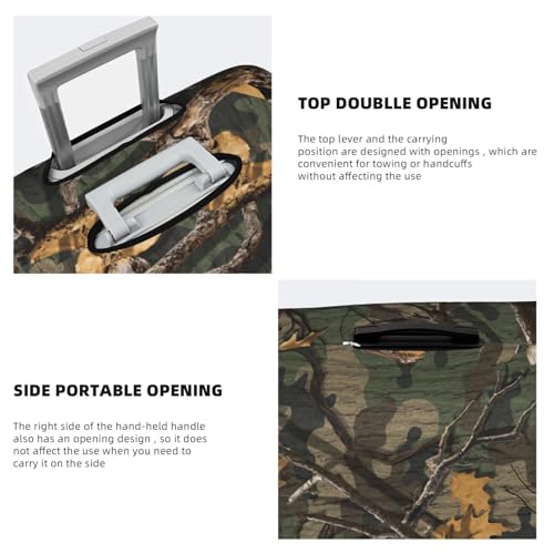 Green Forest Camouflage Travel Luggage Cover Elastic Suitcase Protector Washable Baggage Covers For Trunk Case Fits 25-28 Inch Luggage4