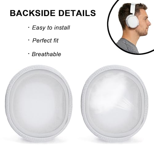 Cojines para SteelSeries Arctis 7/9 Auriculares (No Compatible con Nova), Color Blanco | Cubiertas de Tela Transpirable para Arctis 7/7+/7P/7X, Arctis Pro, Arctis 9/9X, Arctis 5/3/1, Arctis Prime miniatura 5
