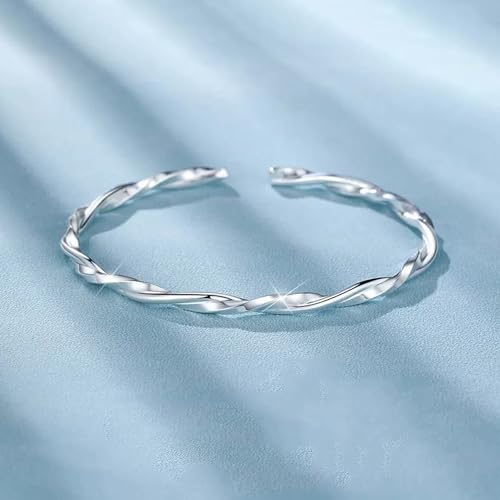 925 Sterling Silver Bracelets Open Adjustable Bangle Bracelet Teardrop Water Drop Cuff Bangles for Women3