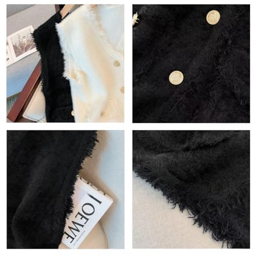 Image of WaJuemy Loose Sweater Vest for Women Dressy Sleeveless V Neck Cardigan Sweater Elegant 2025 Trendy Button Up Pockets Tops (Small, 01 Black)