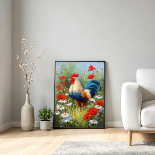 Rooster Red Flowers and Daisies DIY 5D Diamond Painting Kit Adult Full Drill Rhinestone Diamond Painting Art Crafts for Home Decoration, 12x16 inch by IPISSOI - Used condition - Image 6
