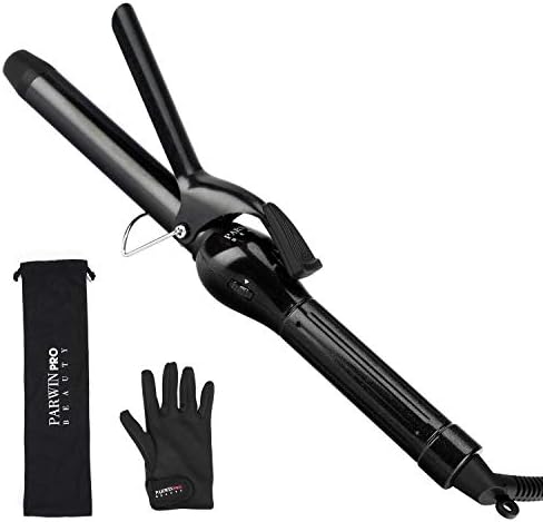 PARWIN 1 Inch Curling Iron Hair Curler with Temperature Control,Curling Wand Instant Heat up to 450°F,Dual Voltage,Include Heat Resistant Glove
