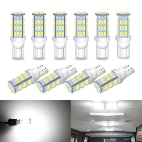 Qoope 921 RV Interior LED Light Bulbs 912 194 LED Camper Light Replacement Bulbs for Car Dome Map Door License Plate Trailer Lights, White 42SMD Super