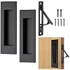 Juego de herrajes para puerta empotrada negra miniatura 2