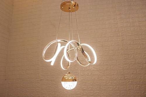 Image of Fiberglass Vortex Contemporary Chic Profile Pendant Light - LED Hanging Fixture Ideal for Residential and Professional Spaces