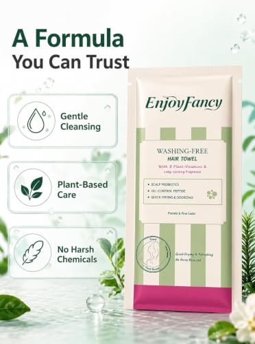 Image of Waterless Hair Cleansing Wipes | No Rinse Shampoo Wipes for Oily Hair | Portable Hair Cleaning Wipes for Travel, Gym, Camping, Hospital, Bedridden Patients & Post Workout