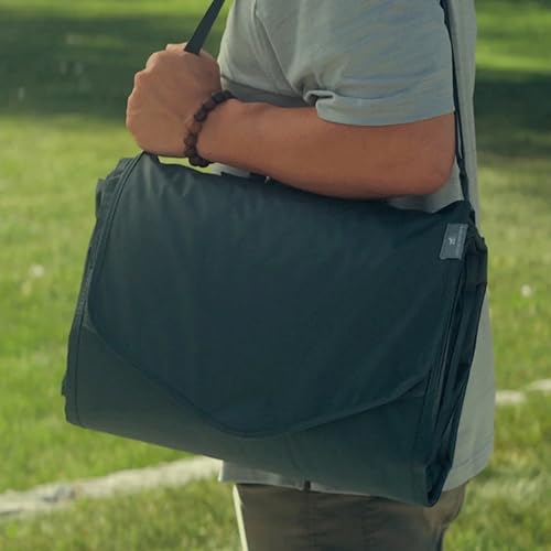 Image of Little Unicorn 5'x10' XL Outdoor Family Picnic & Beach Blanket | Durable & Water-Resistant Fabric | Compact Fold & Easily Wipes Clean | Zipper Pocket (Chroma Rugby Stripe)