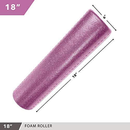 High Density Muscle Foam Rollers by Day 1 Fitness - Sports Massage Rollers for Stretching, Physical Therapy, Deep Tissue, Myofascial Release - Ideal for Exercise and Pain Relief – Solid Purple, 18”